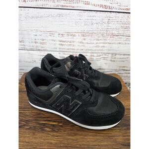 New Balance 574 black on black with rhinestone detail  Kids size 6
